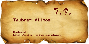 Taubner Vilmos névjegykártya